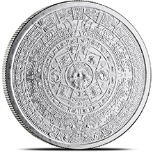 1 oz Silver Rounds Aztec Calendar .999 Fine Silver Bullion