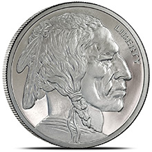 1 oz Silver Rounds Buffalo Indian Design by GSM Golden State Mint .999 Fine Silver Bullion
