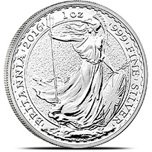 1 oz Silver Britannia .999 Fine Silver Bullion Coin - Circulated (Random Year)