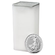2022 1 oz Silver Britannias Unopened 25-Coin Roll Brilliant Uncirculated Bullion .999 Fine