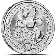 2018 2 oz Silver British Queen's Beasts Bullion Coin - The Unicorn of Scotland