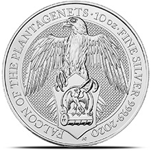 2020 10 oz Silver British Queen's Beasts Bullion Coin - The Falcon (in Capsule)