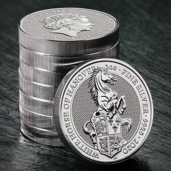 2020 2 oz Silver British Queen's Beasts Bullion Coin - The White Horse of Hanover - Image