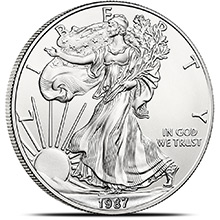 1987 1 oz American Silver Eagle Bullion Coin .999 Fine Brilliant Uncirculated