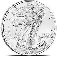 1989 1 oz American Silver Eagle Bullion Coin .999 Fine Brilliant Uncirculated