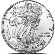1999 1 oz American Silver Eagle Bullion Coin .999 Fine Brilliant Uncirculated