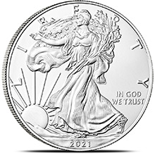 2021 1 oz American Silver Eagle Bullion Coin .999 Fine Brilliant Uncirculated - Type 1