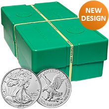 Mint Sealed Monster Box of 2021 1 oz American Silver Eagles 500 Bullion Coins Brilliant Uncirculated - Type 2, New Design