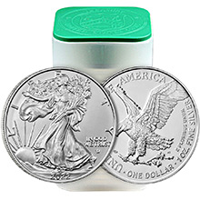 2022 1 oz American Silver Eagles Unopened 20-Coin Roll .999 Fine Brilliant Uncirculated