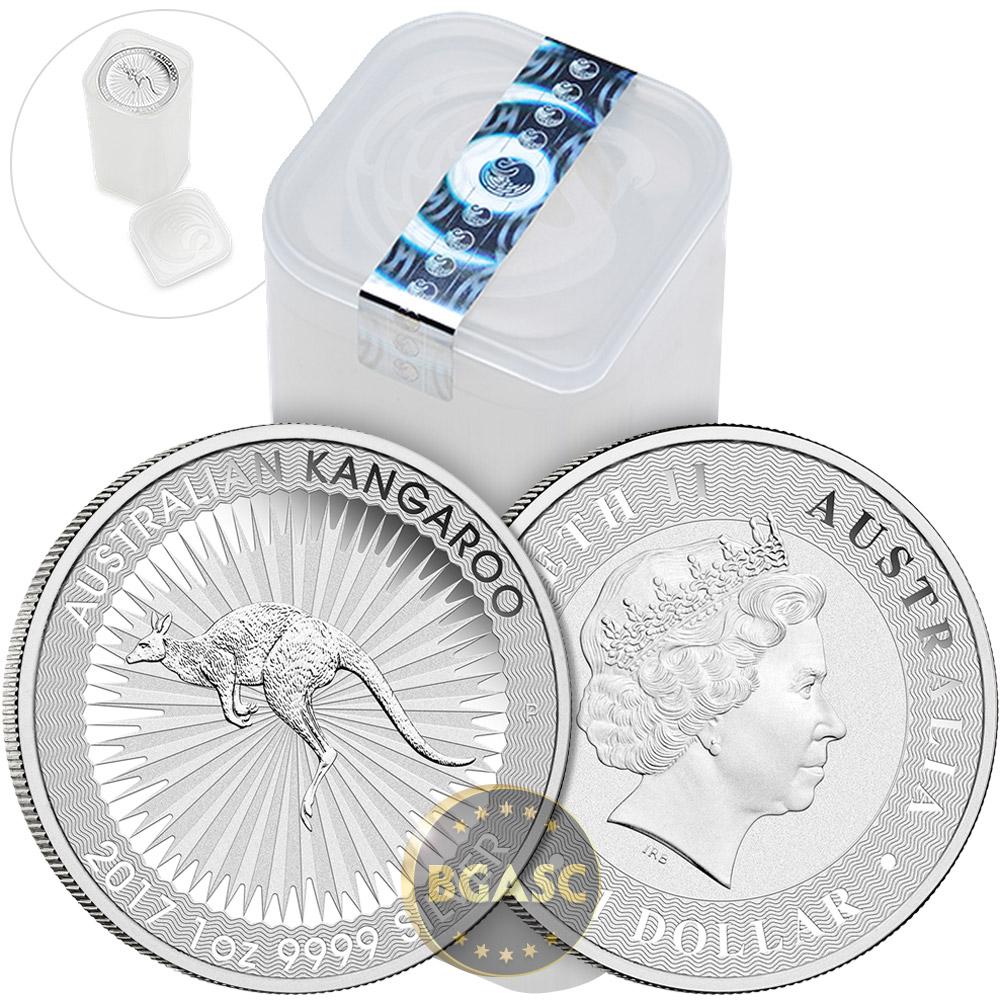 Spots Details about   2017 1 oz Silver .9999 Fine Silver Australian Kangaroo $1 Coin 