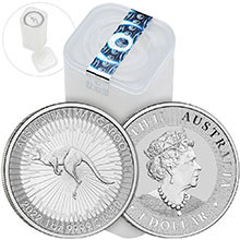 2022 Australian 1 oz Silver Kangaroo Unopened 25-Coin Roll .9999 Fine Brilliant Uncirculated