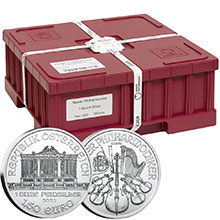 Mint Sealed Monster Box of 2022 1 oz Silver Austrian Philharmonics 500 Bullion Coins Brilliant Uncirculated