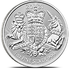 2021 1 oz Silver Great Britain The Royal Arms .999 Fine Bullion Coin Brilliant Uncirculated
