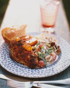 Barbecued Chicken Breasts with Spicy Peach Glaze