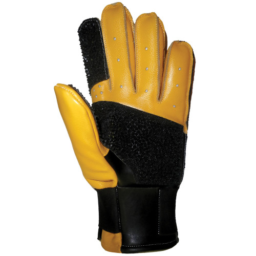 Creedmoor Full Finger Leather Black And Yellow Glove