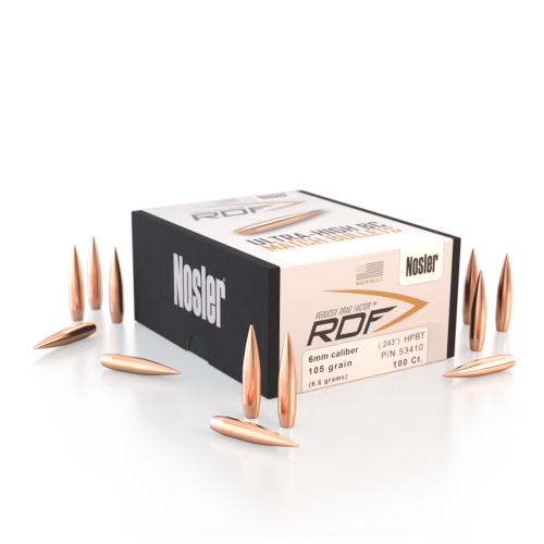 Nosler RDF 6mm 105 HPBT Bullets (500 Ct)