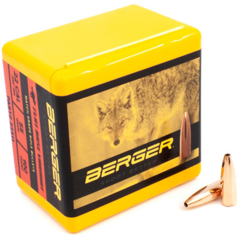 Berger 22 Cal 55 Gr FB Varmint Bullets (100 Ct)