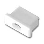 Plastic End Cap for MICRO .2" Rectangle Extrusion - White Plastic w/ Hole