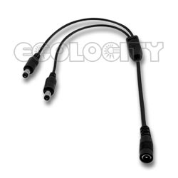 Male Barrel to 2 Female Barrel Connector