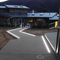 In Ground Extrusions Light up this Concrete Pathway
