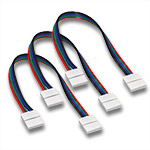 (3) Ribbon Wire Ribbon Snap Connectors for 10mm RGB LED Strips - 6"