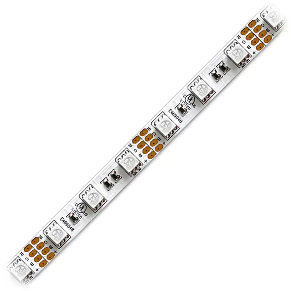 Closeup of RGB LED strips of lighting 12VDC