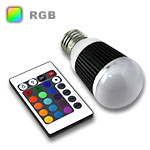 RGB LED Globe Bulb E27 Base 5W - Bulb & IR Remote