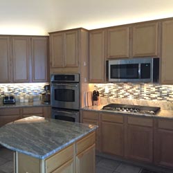 Indoor Kitchen Cabinet Lighting using Max Warm White LED Strip Lights