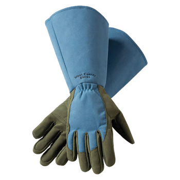 Synthetic Extra Long Rose Gloves Slate Blue