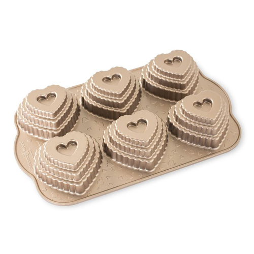 LTD QTY!  Tiered Heart Cakelet Pan - Nordic Ware