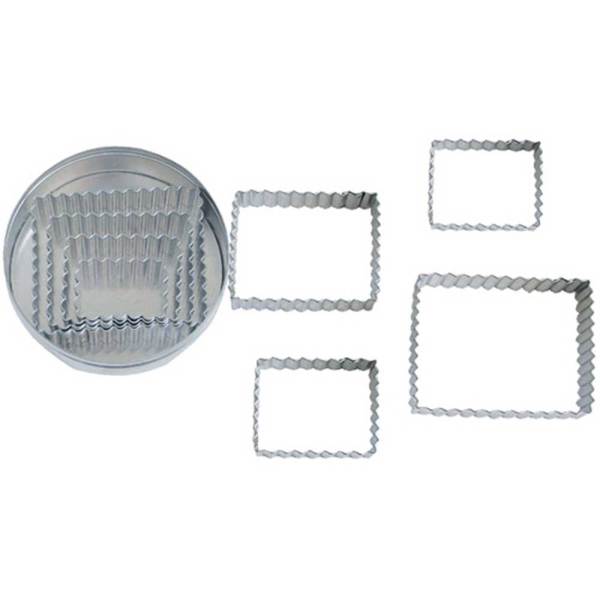 Fluted Rectangle Cutter Set of 4