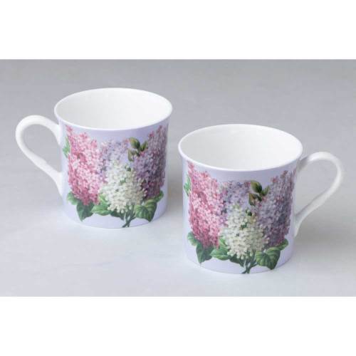 Blue & Purple Lilac Mug Set of 4