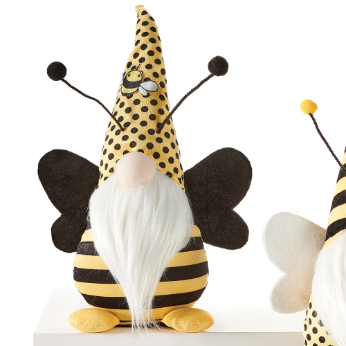 Polka Dot Hat Bee Sitting Gnome