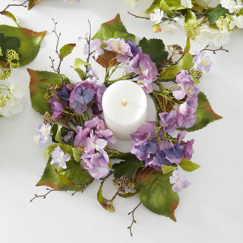 Purple Hydrangea Candle Ring