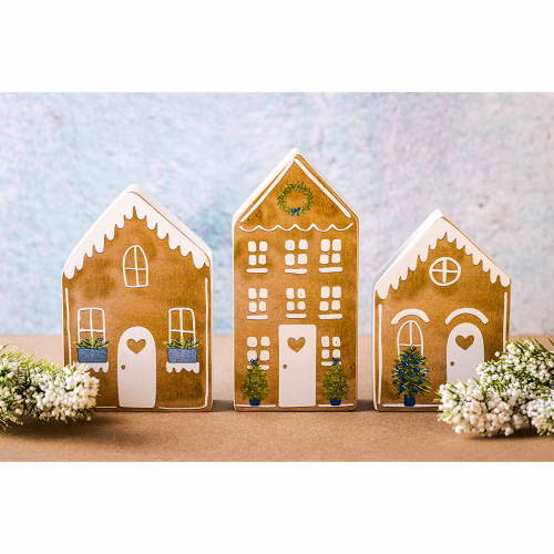 Gingerbread Houses Chunky Sitter Set of 3