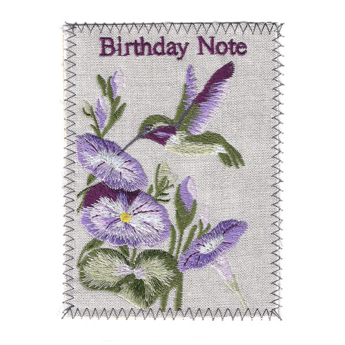 Hummingbird Linen Birthday Card