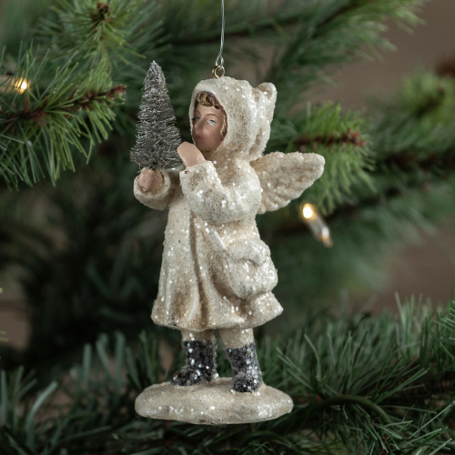 Victorian Angel with Silver Tree Ornament