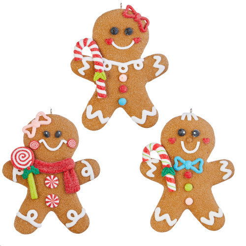 LTD QTY!  Gingerbread Man Ornament Set of 3