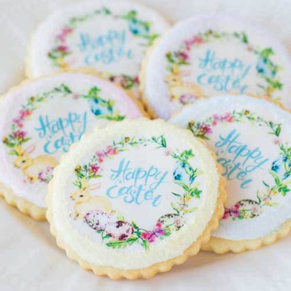 Happy Easter Wreath Wafer Paper