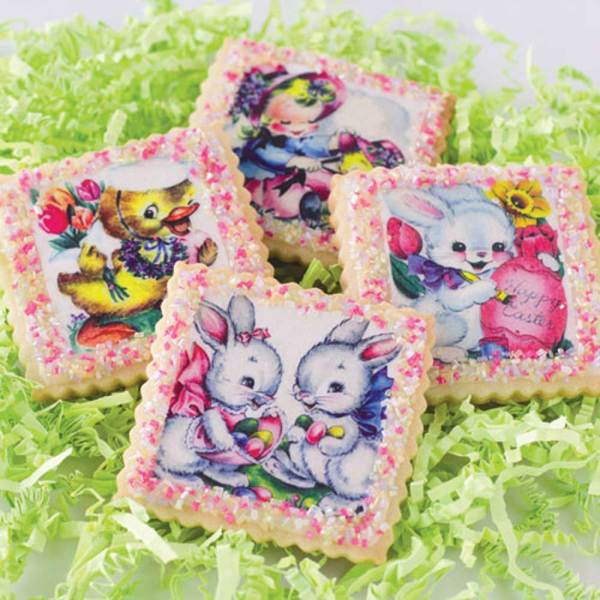 Retro Easter Squares Wafer Paper