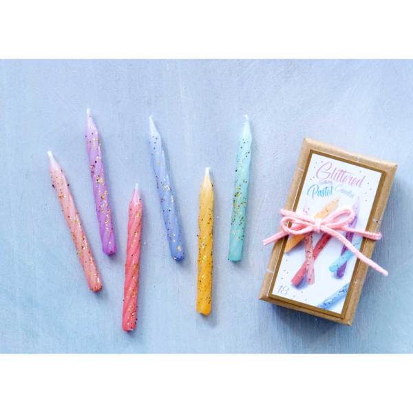 Glittered Party Candles Set