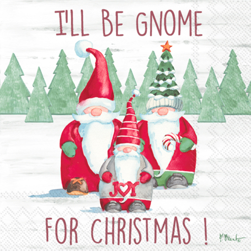 Gnome For Christmas Lunch Napkins