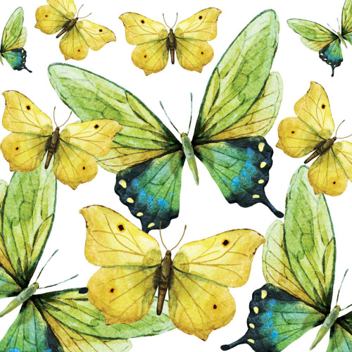 Green Butterflies Lunch Napkins
