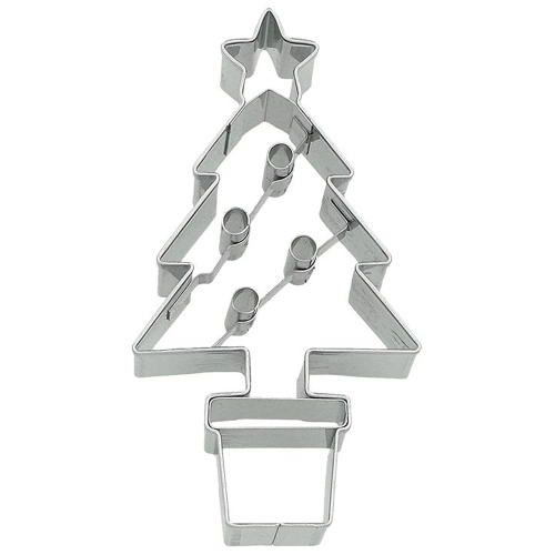 Small Christmas Tree in Pot Cookie Cutter
