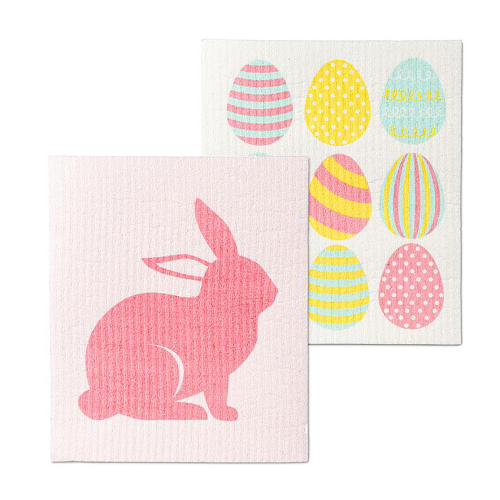Easter Eggs & Bunny Swedish Dishcloth Set