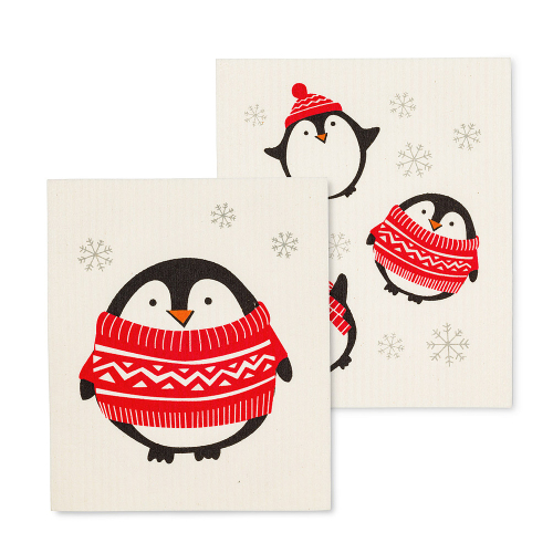 Holiday Penguin Dishcloth