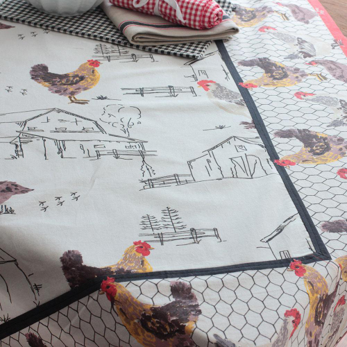 SALE!  Chickens & Barns Tablecloth
