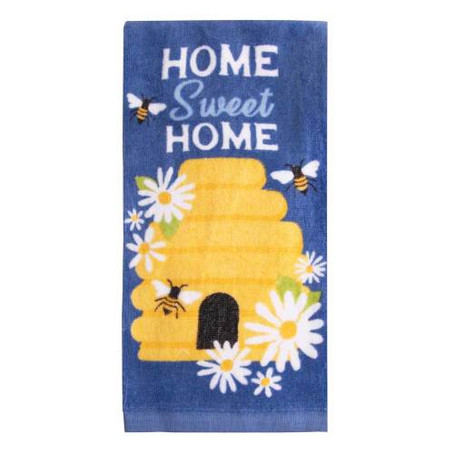 SALE!  Sweet Home Bee Hive Blue Towel