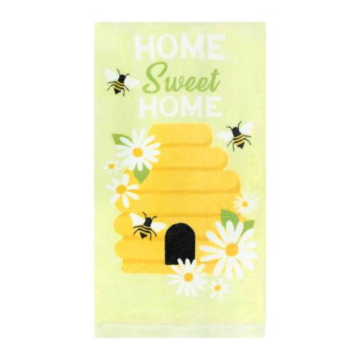 SALE!  Sweet Home Bee Hive Green Towel
