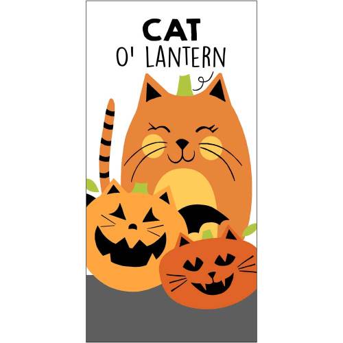 LTD QTY!  Kitty Lantern Trio Kitchen Towel